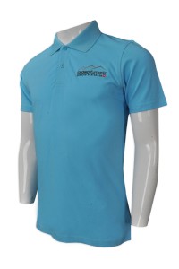 P796   設計修身男士Polo恤   網上下單短袖Polo恤 CAFÉ 西餐廳制服 來樣訂造淨色Polo  瑞士  RB  Polo恤hk中心     天藍色